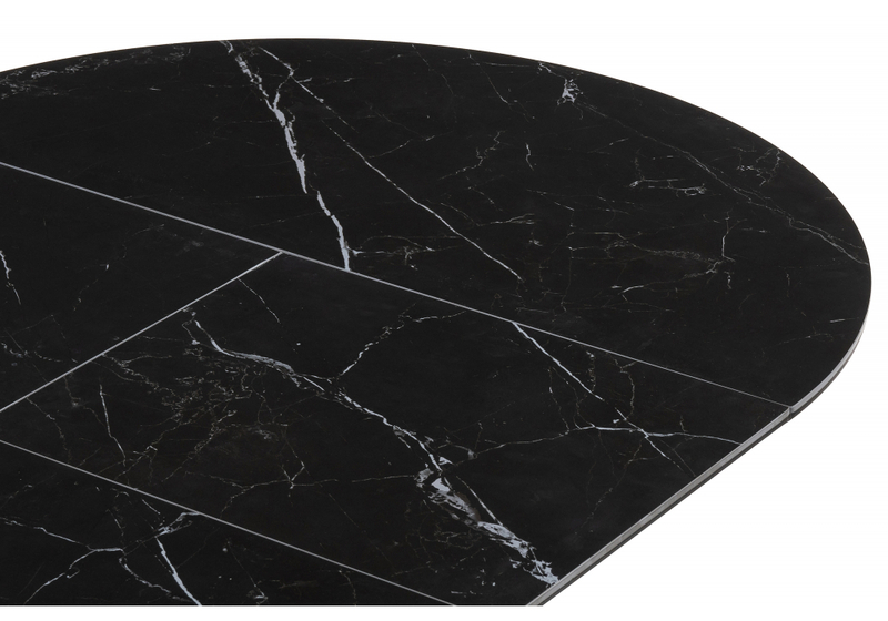 Керамический стол, Нельсон 100(140)х100х76 shakespeare black / черный