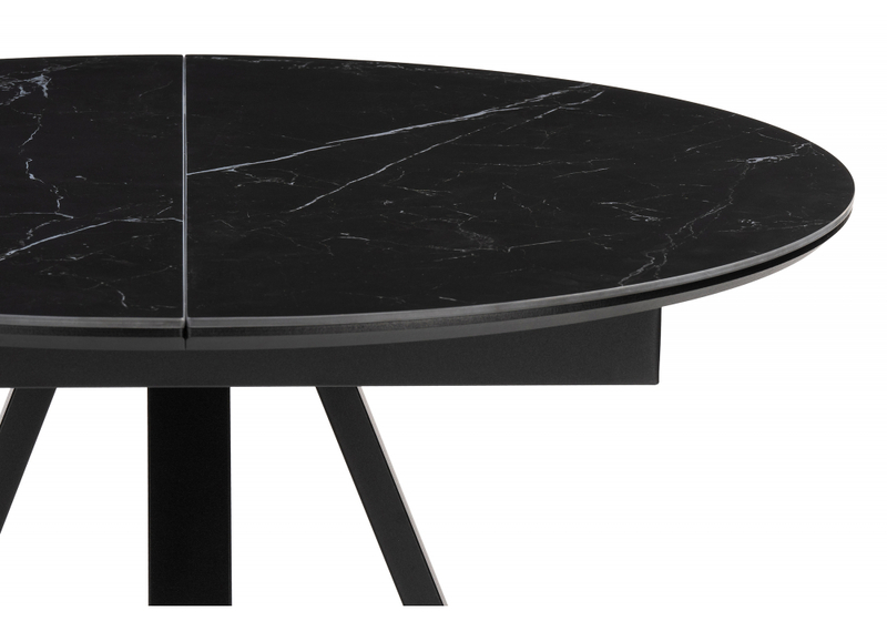 Керамический стол, Нельсон 100(140)х100х76 shakespeare black / черный