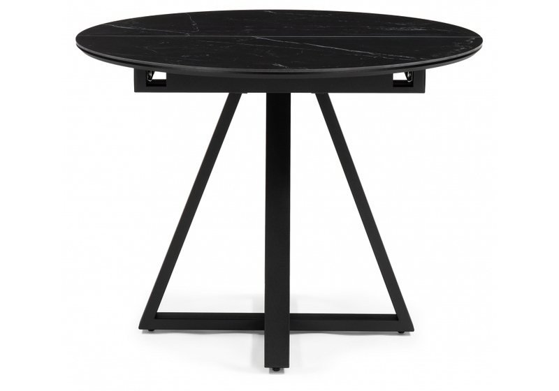 Керамический стол, Нельсон 100(140)х100х76 shakespeare black / черный