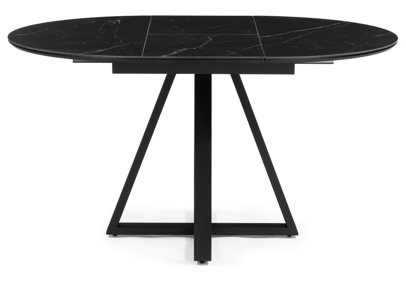 Керамический стол, Нельсон 100(140)х100х76 shakespeare black / черный