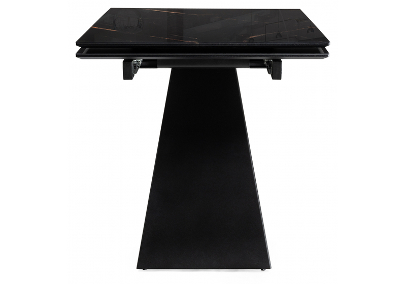 Стол стеклянный, Хорсборо 140(200)х80х79 обсидиан / черный
