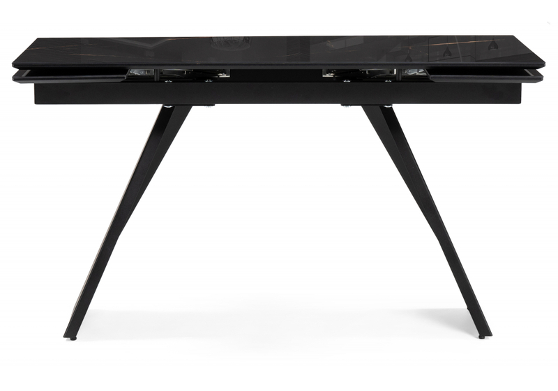 Стол стеклянный, Хорсборо 140(200)х80х79 обсидиан / черный