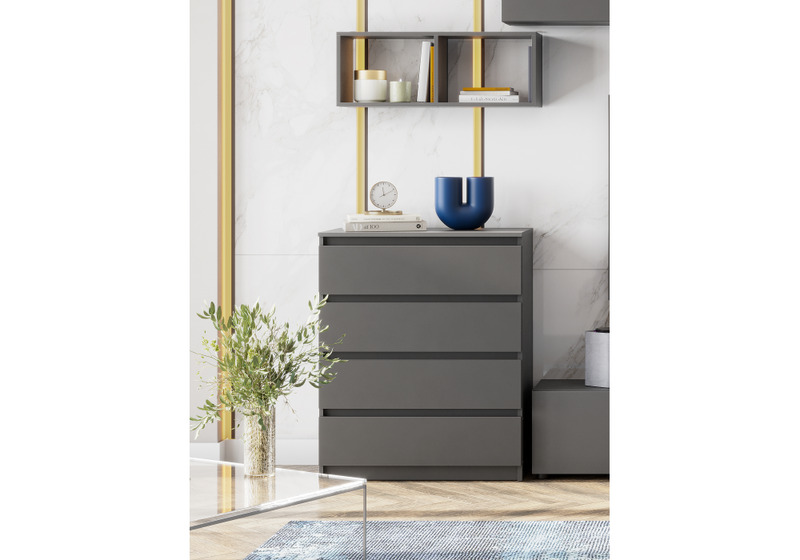 Комод, Сибити 4 ящика графит серый