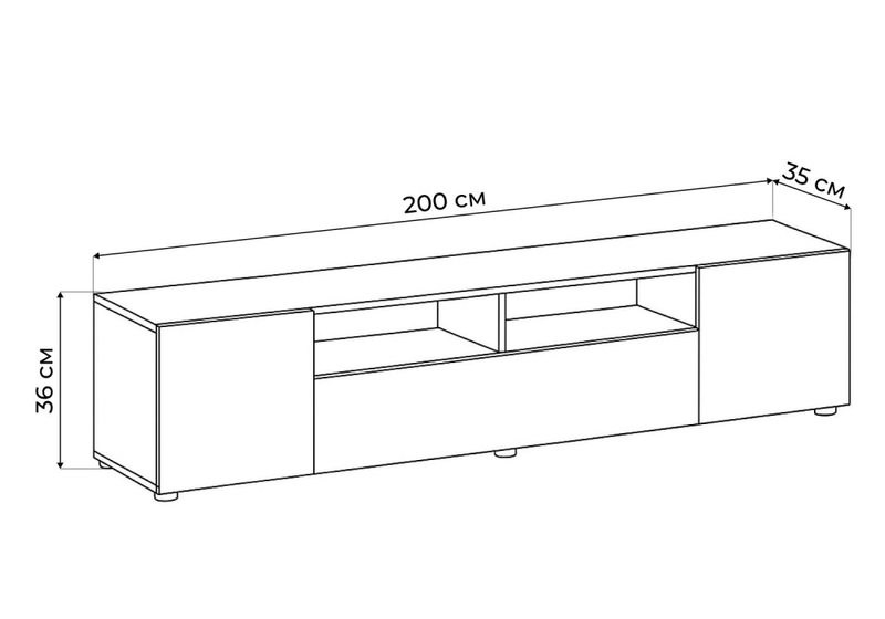 ТВ-тумба, Сибити графит серый