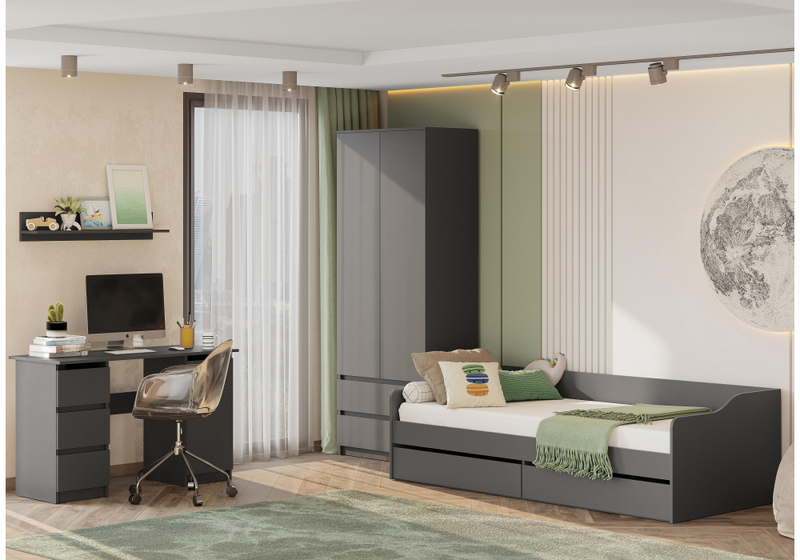 Шкаф, Сибити двухстворчатый графит серый