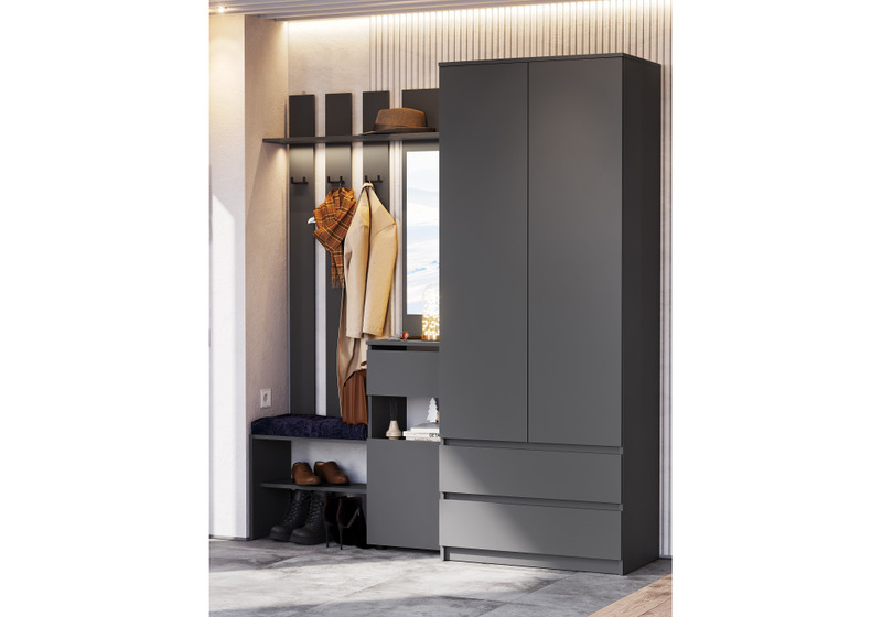 Шкаф, Сибити двухстворчатый графит серый