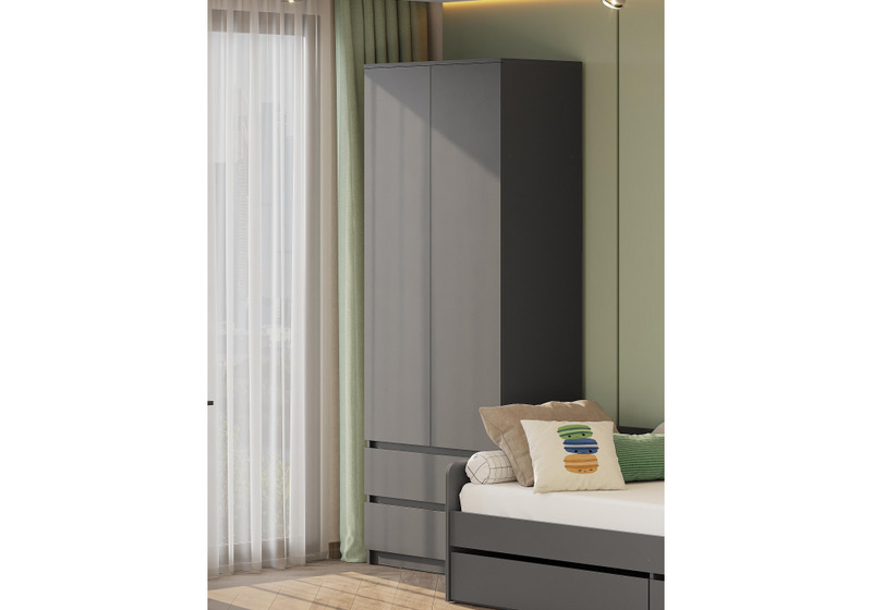 Шкаф, Сибити двухстворчатый графит серый