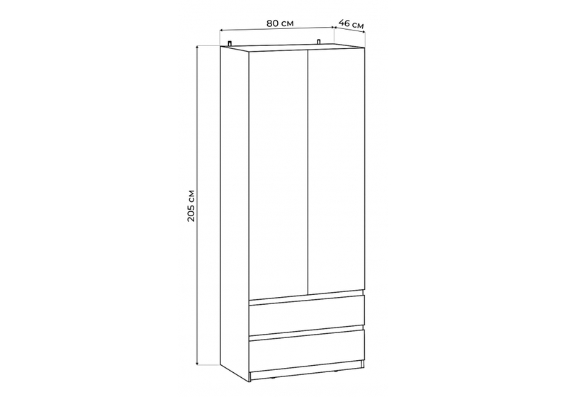 Шкаф, Сибити двухстворчатый графит серый
