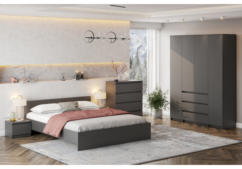 Шкаф, Сибити четырехстворчатый графит серый