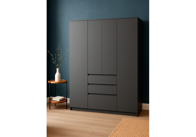 Шкаф, Сибити четырехстворчатый графит серый