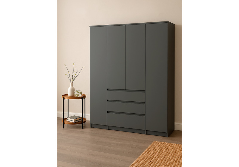Шкаф, Сибити четырехстворчатый графит серый