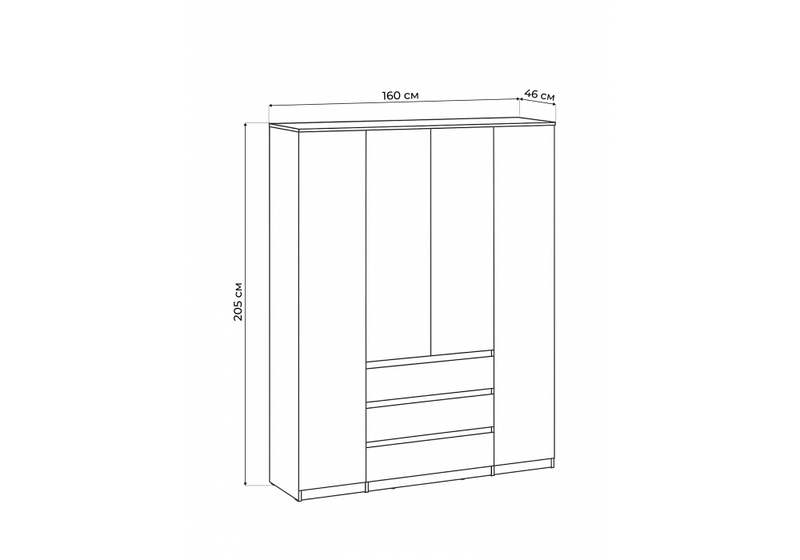 Шкаф, Сибити четырехстворчатый графит серый