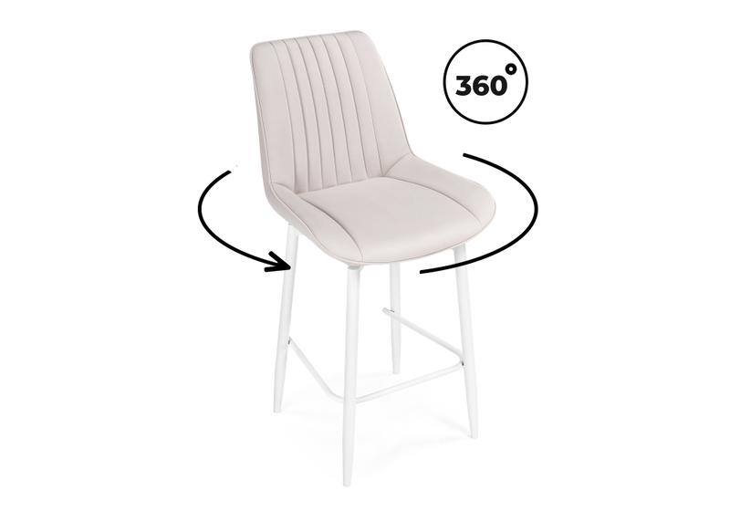 Барный стул, Седа К крутящийся молочный / белый
