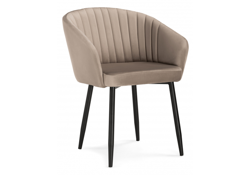 Стул на металлокаркасе, Корсо бежевое / черное