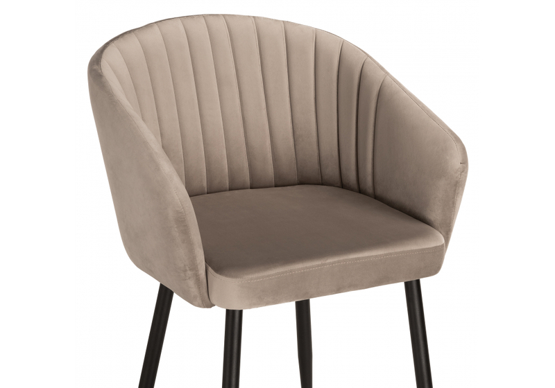 Стул на металлокаркасе, Корсо бежевое / черное