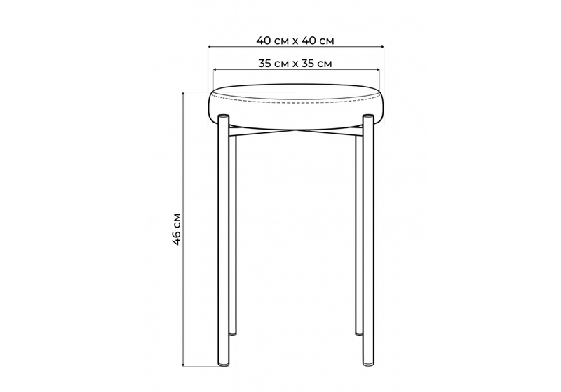 Табурет, Кудо velutto 32 / черный