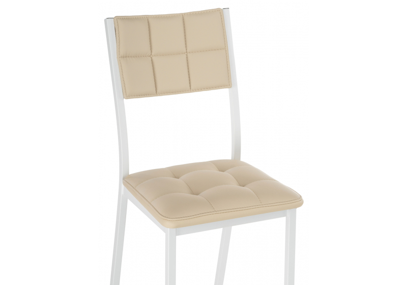 Стул на металлокаркасе, Бекал кожзам d1 / белый