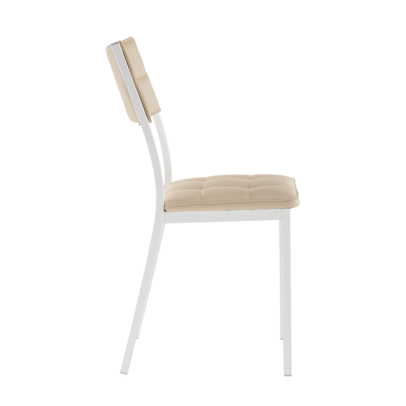 Стул на металлокаркасе, Бекал кожзам d1 / белый