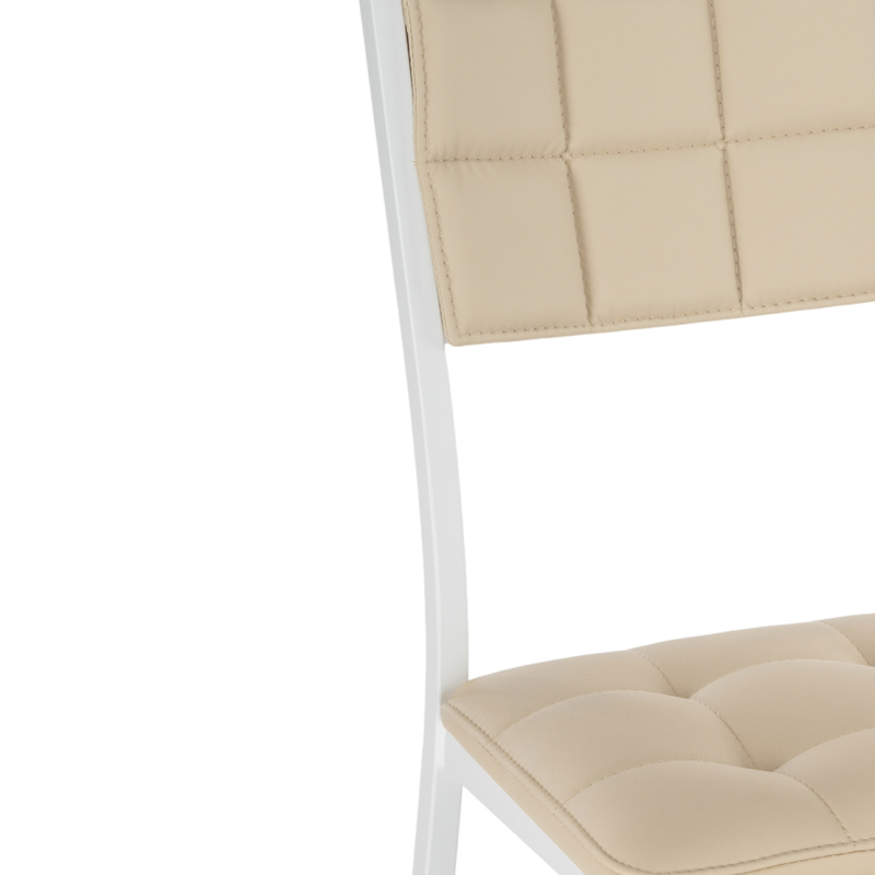 Стул на металлокаркасе, Бекал кожзам d1 / белый