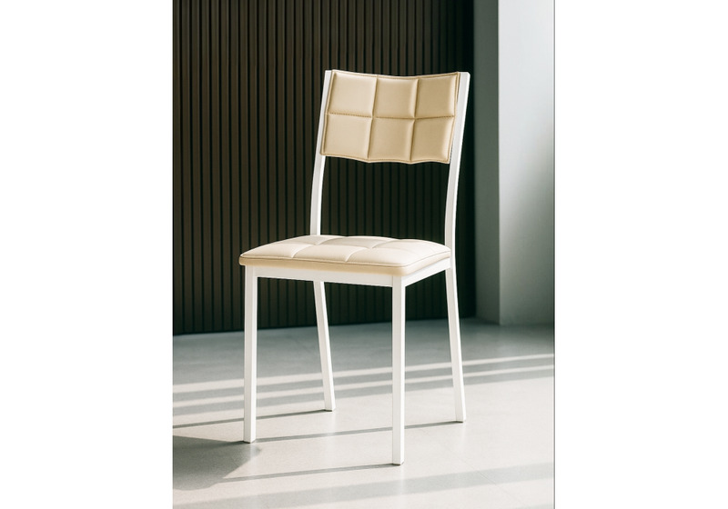 Стул на металлокаркасе, Бекал кожзам d1 / белый