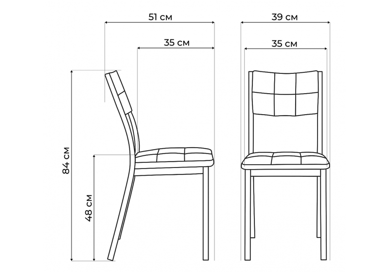 Стул на металлокаркасе, Бекал кожзам d1 / белый