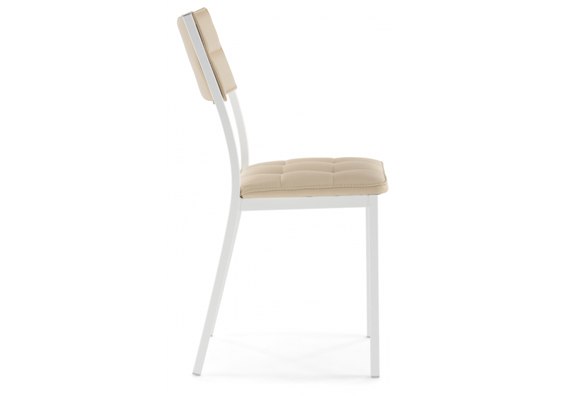 Стул на металлокаркасе, Бекал кожзам d1 / белый