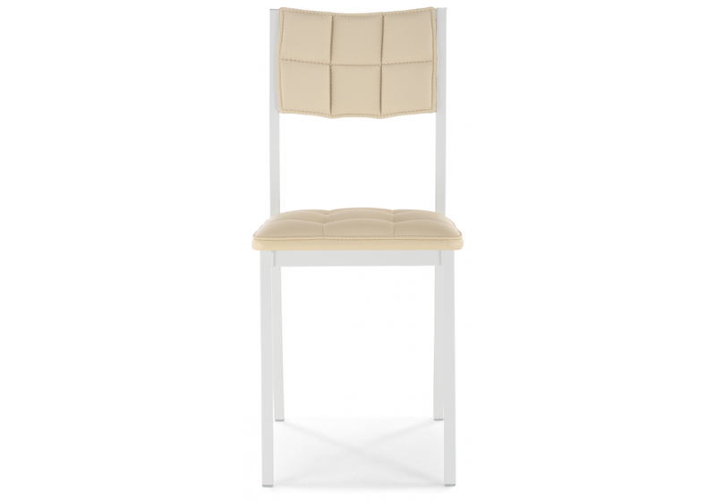 Стул на металлокаркасе, Бекал кожзам d1 / белый