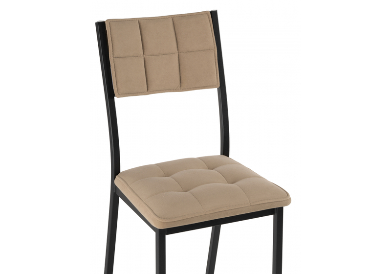 Стул на металлокаркасе, Бекал латте / черный матовый