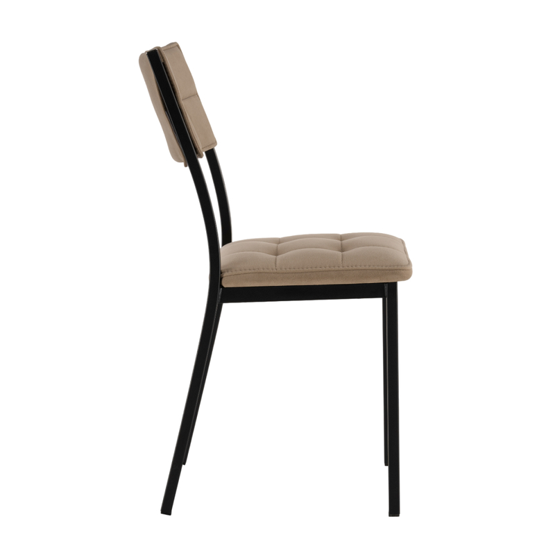 Стул на металлокаркасе, Бекал латте / черный матовый