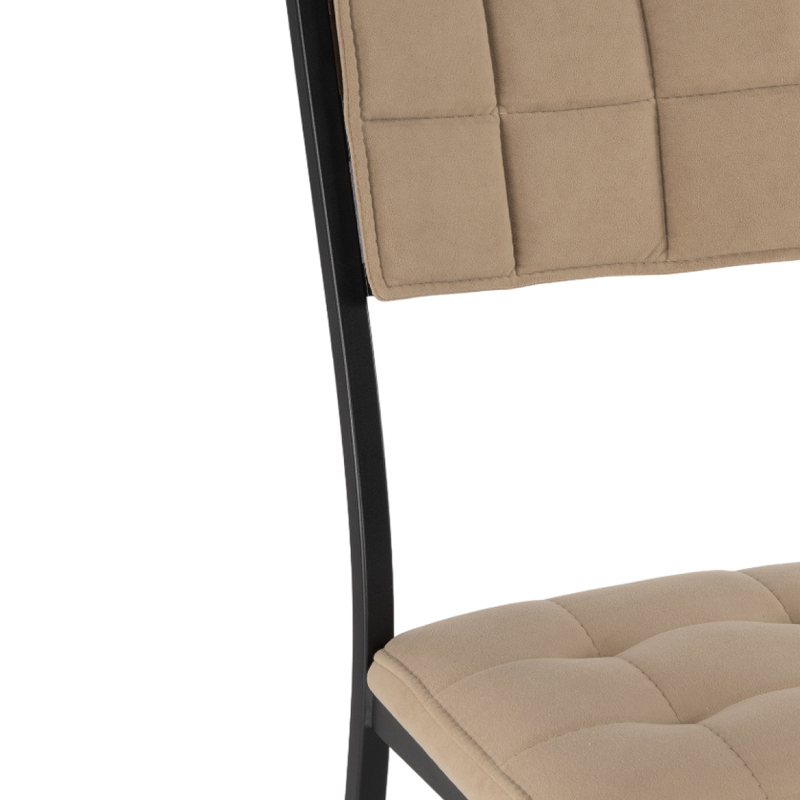 Стул на металлокаркасе, Бекал латте / черный матовый