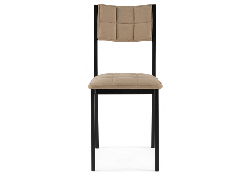 Стул на металлокаркасе, Бекал латте / черный матовый