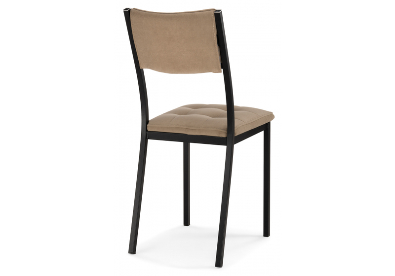 Стул на металлокаркасе, Бекал латте / черный матовый