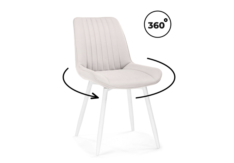 Стул на металлокаркасе, Седа К крутящийся молочный / белый