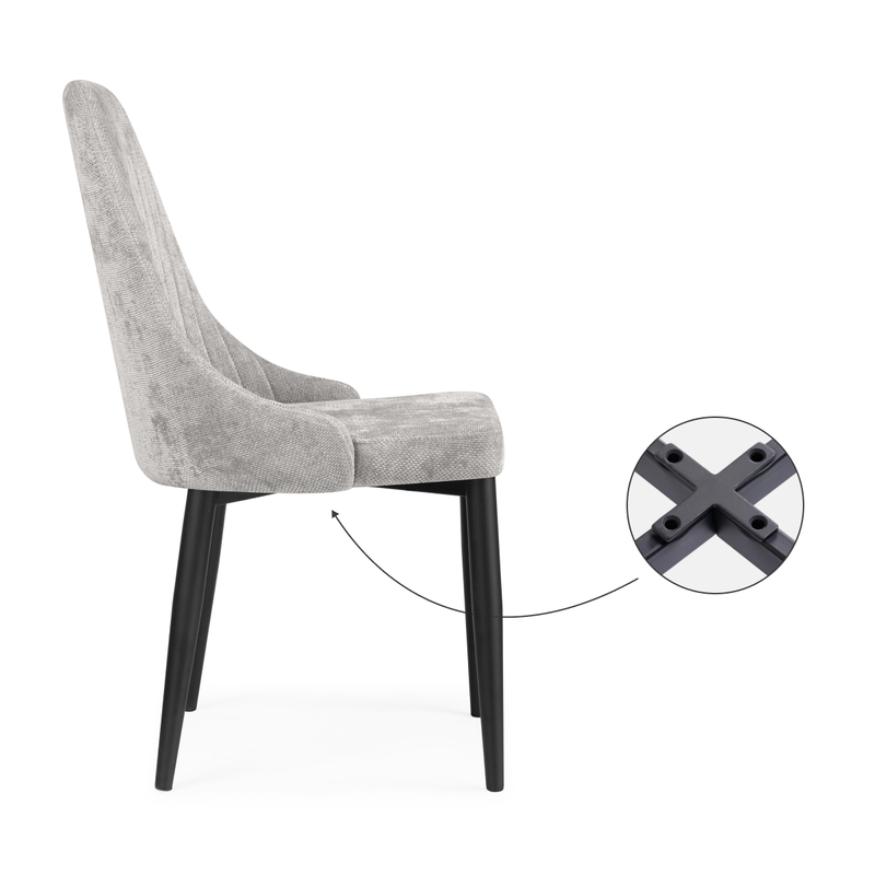 Стул на металлокаркасе, Kora black / gray