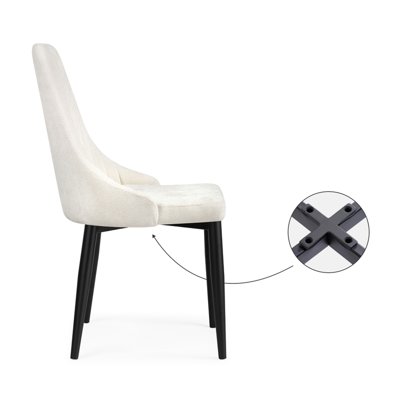 Стул на металлокаркасе, Kora white / black