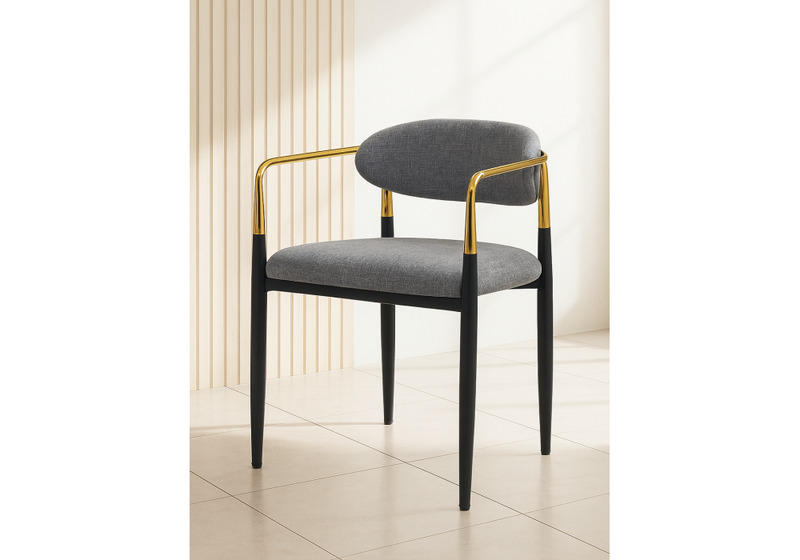 Стул на металлокаркасе, Lord gray / black / gold
