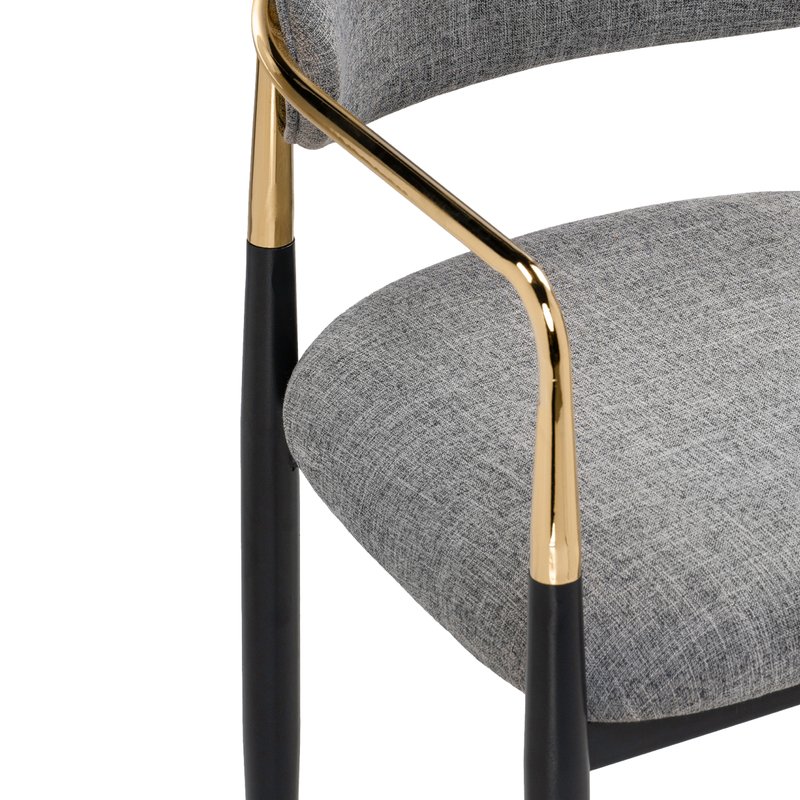 Стул на металлокаркасе, Lord gray / black / gold