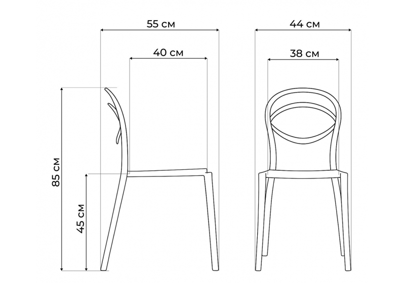 Пластиковый стул, Simple white