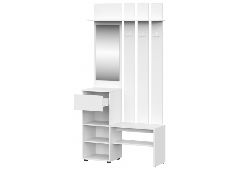 Прихожая, Валенсия комплектация 1 белый текстурный