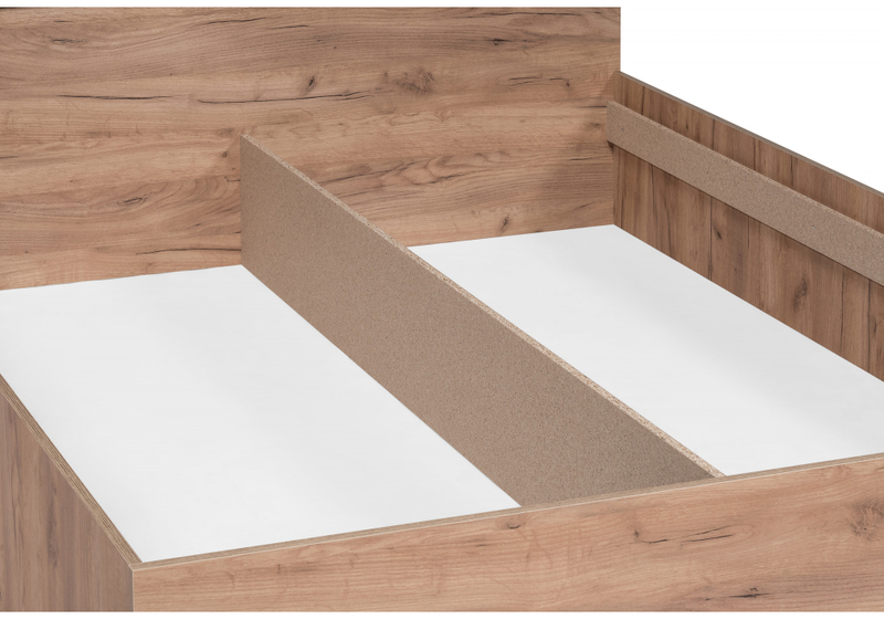 Кровать, Taika 160х200 дуб золотой / камень темный