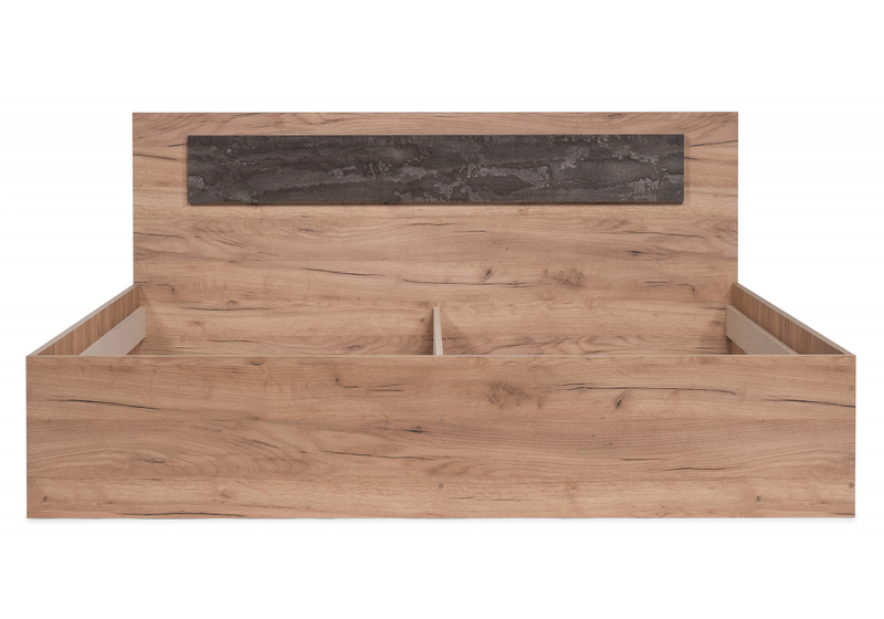 Кровать, Taika 160х200 дуб золотой / камень темный