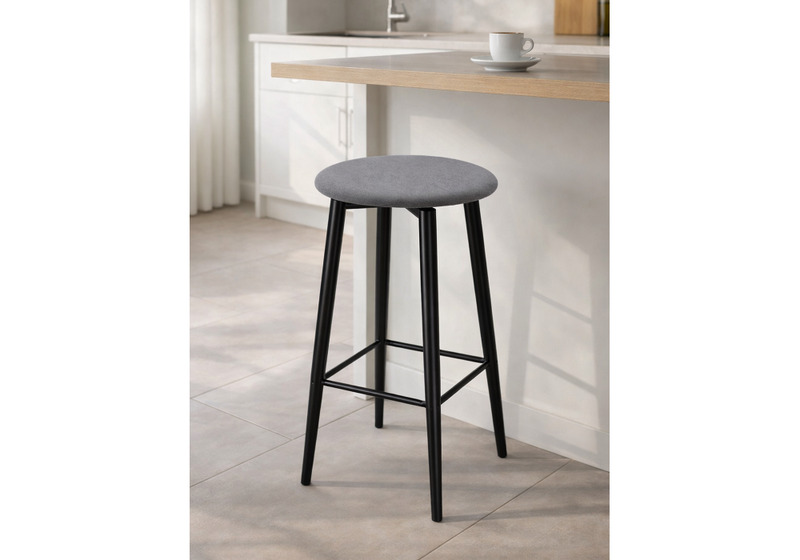 Барный стул, Гангток крутящийся сильвер / черный матовый