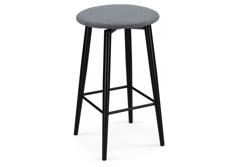 Барный стул, Гангток крутящийся сильвер / черный матовый