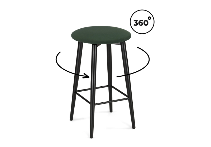 Барный стул, Гангток крутящийся изумруд / черный матовый