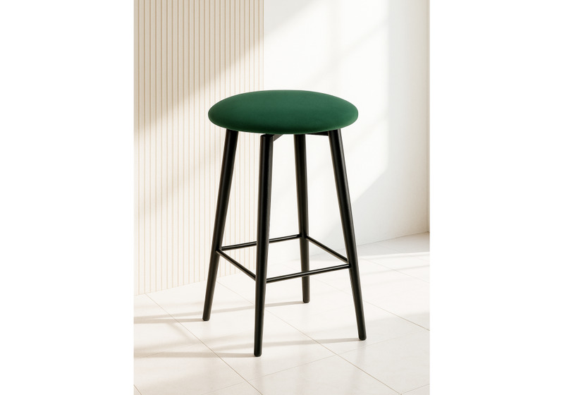 Барный стул, Гангток крутящийся изумруд / черный матовый