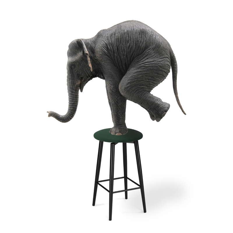 Барный стул, Гангток крутящийся изумруд / черный матовый