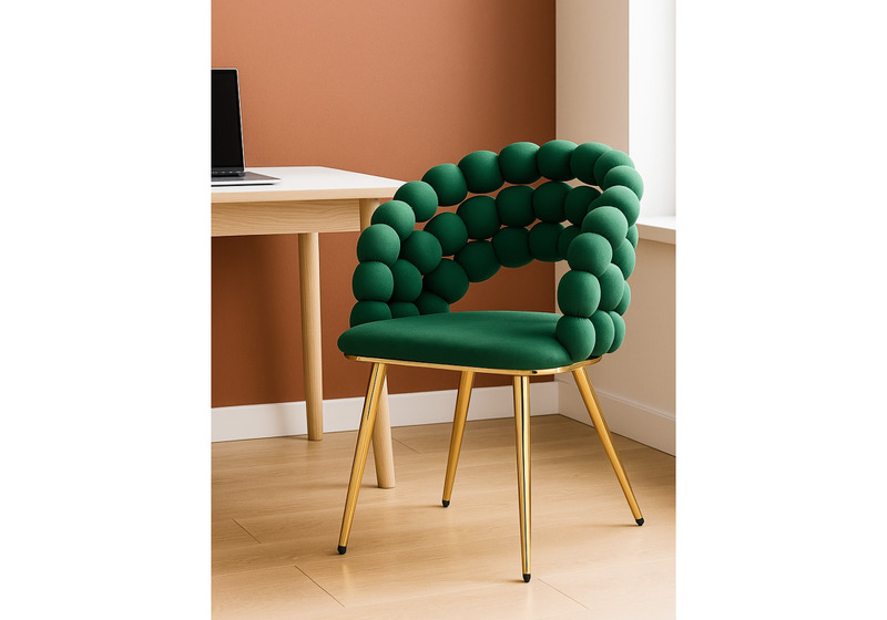 Стул на металлокаркасе, Ball green / gold