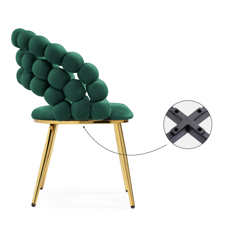 Стул на металлокаркасе, Ball green / gold
