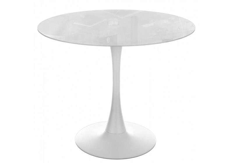 Стол стеклянный, Tulip 90 super white glass