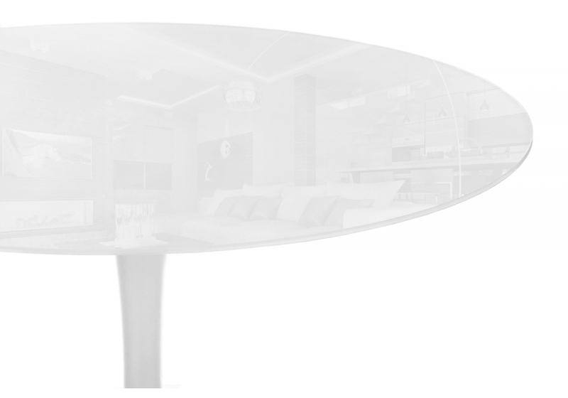 Стол стеклянный, Tulip 90 super white glass